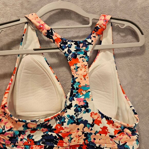 Lands End Tankini Womans 6 Top Swim Suit Racer Back Floral Colorful feminine - Picture 5 of 11